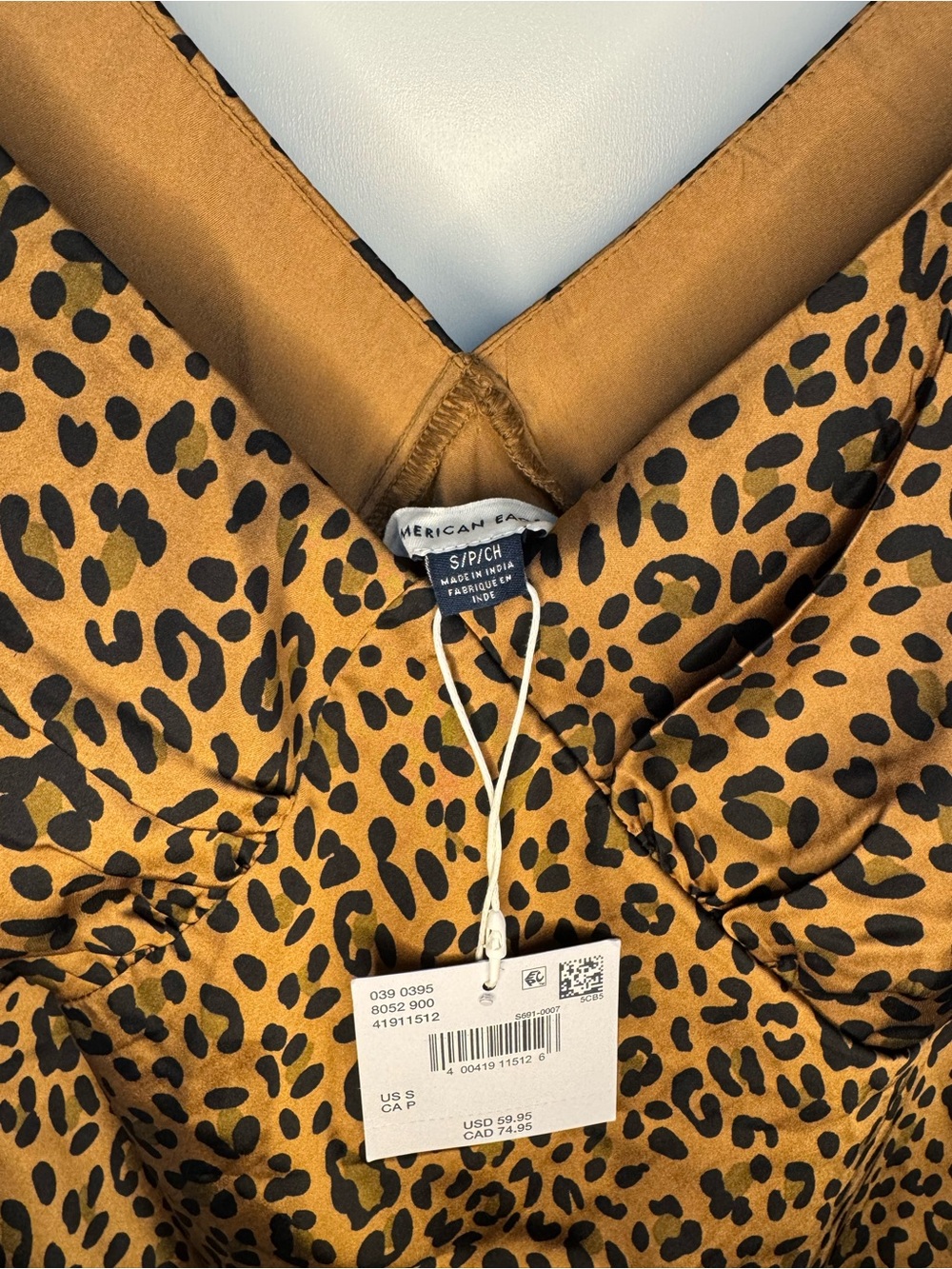 American Eagle Outfitters Leopard Print Satin Midi Slip Dress - Picture 5 of 8